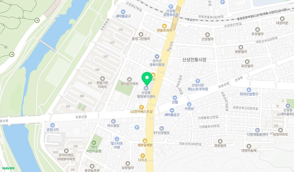 산성마을문고 지도 이미지