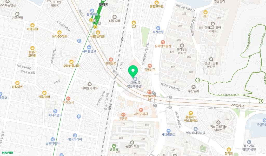 모라1동 작은도서관 지도 이미지