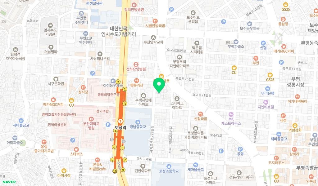 부산기독교 종합사회복지관 강유두작은도서관 지도 이미지