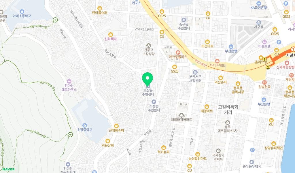 초장동꿈터작은도서관 지도 이미지