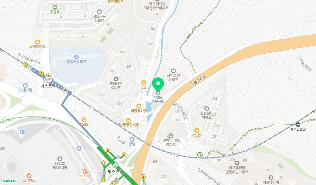 우2동어린이작은도서관 지도 이미지
