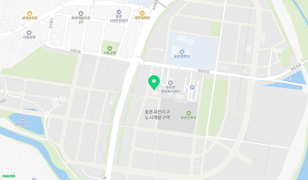 웅촌문화복지센터 지도 이미지