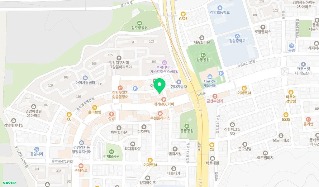 글잎새 작은도서관 지도 이미지