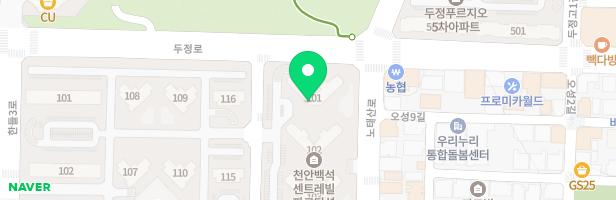천안 백석 센트레빌 파크디션 104동 유아놀이터 지도 이미지