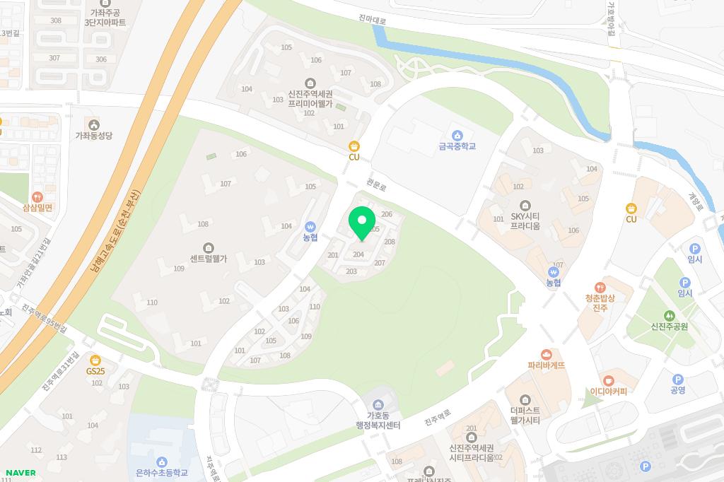 신진주 역세권 파밀리에 피아체 208동 앞 놀이터 지도 이미지