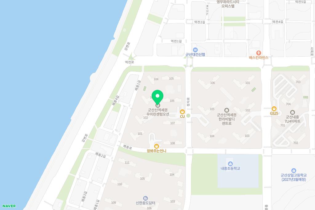 군산신역세권 우미린 센텀오션 어린이놀이터1(5동~6동) 지도 이미지