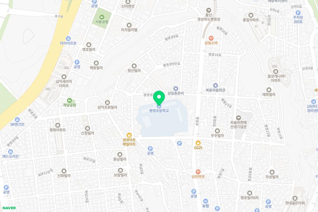 병영초 그린스마트 미래학교 어린이놀이터 지도 이미지