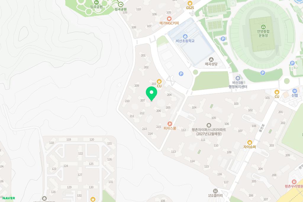 평촌 엘프라우드 어린이놀이터2 (204동 206동 사이) 지도 이미지