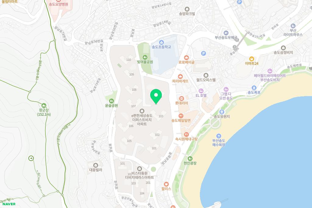 e편한세상송도더퍼스트비치아파트 어린이놀이터2 (105동~106동 사이) 지도 이미지
