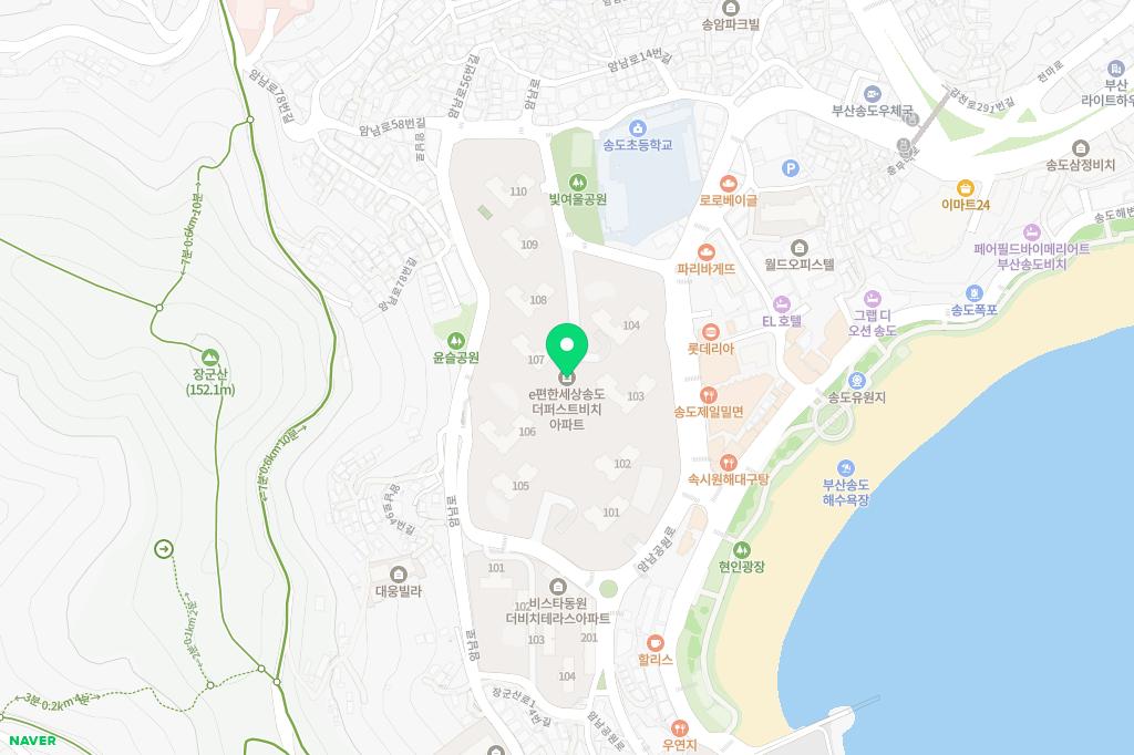 e편한세상 송도 더퍼스트비치 101동앞 유아놀이터 지도 이미지