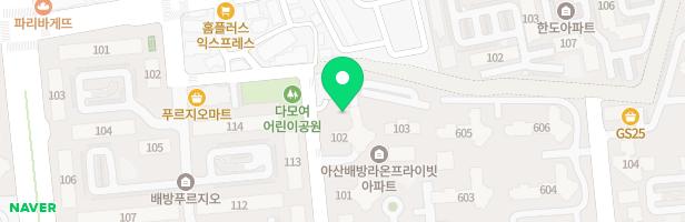 아산배방 라온프라이빗아파트 어린이놀이터(101동뒤) 지도 이미지
