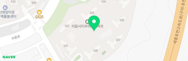 리듬시티우미린아파트 어린이놀이터(107동앞) 지도 이미지