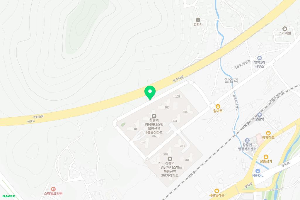 장흥역경남아너스빌 북한산뷰4블록아파트 -어린이놀이터1 지도 이미지