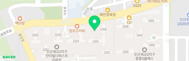 오산세교2지구 칸타빌더퍼스트 어린이놀이터1(1505-1506동) 지도 이미지