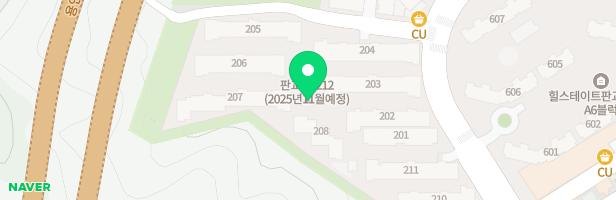 판교TH212 208동옆 어린이놀이터 지도 이미지