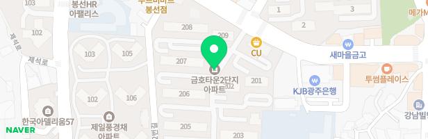봉선동금호2차아파트 204동 놀이시설 지도 이미지