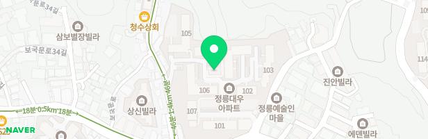 [정릉동]대우아파트 104동 지도 이미지