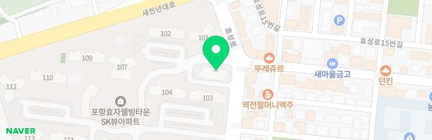 효자웰빙타운sk뷰 104동옆 어린이놀이시설 지도 이미지