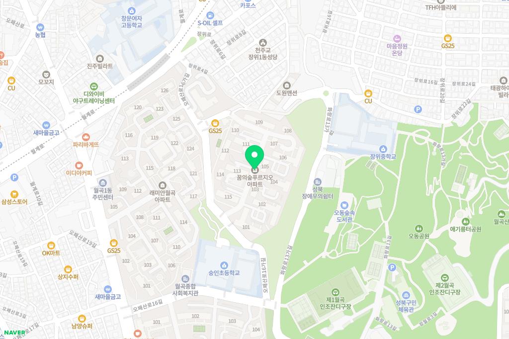 [월곡1동]대우꿈의숲푸르지오 111동 지도 이미지
