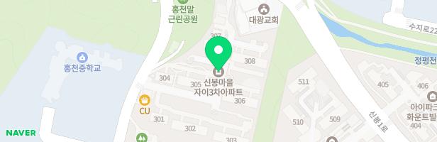 신봉자이3차아파트(306동앞) 지도 이미지