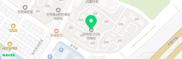 민락청구1차아파트 102동 뒤 어린이놀이터 지도 이미지