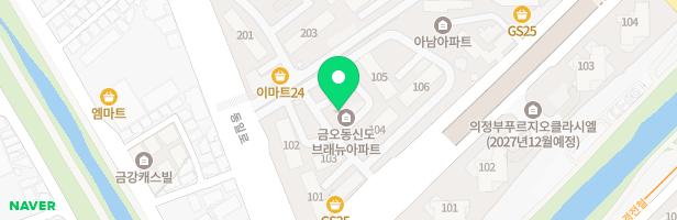 금오신도브래뉴1차아파트 104동 뒤 어린이놀이시설 지도 이미지