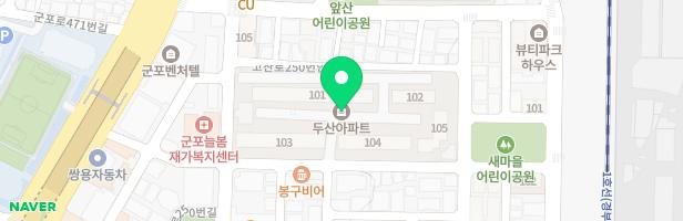 두산 아파트 102동 옆 어린이 놀이시설 지도 이미지