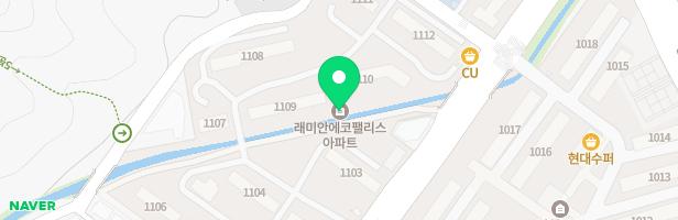 래미안에코펠리스 1105동 전면 지도 이미지