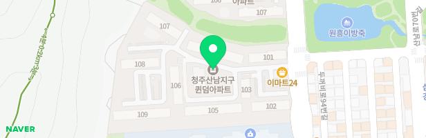 산남영조퀸덤 해오름 107동 앞 지도 이미지
