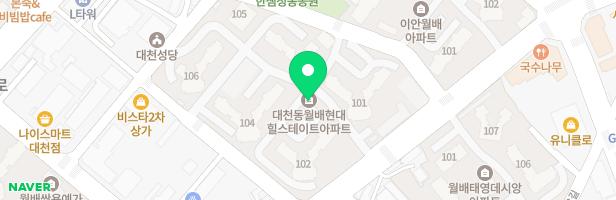 현대 힐스테이트아파트 106동 앞 지도 이미지