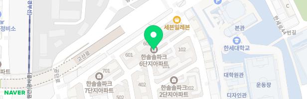 한솔솔파크 102동전면 어린이놀이터 지도 이미지