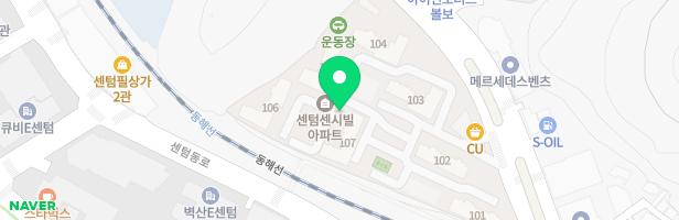 센텀센시빌아파트 102동 뒤 놀이터 지도 이미지
