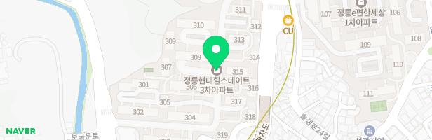현대정릉힐스테이트3차318동측면놀이터 지도 이미지