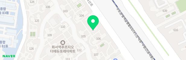 화서역푸르지오더에듀포레 아파트 105동 전면 미르놀이터 지도 이미지