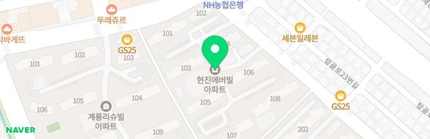 청주산남현진에버빌 108동 앞 지도 이미지