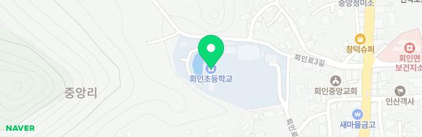 회인초등학교 병설유치원놀이터(조합, 충격흡수용 표면재만 검사) 지도 이미지