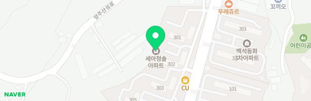 백석세아청솔아파트301동앞놀이터(조합,그네,흔들,시소,모래만 검사) 지도 이미지