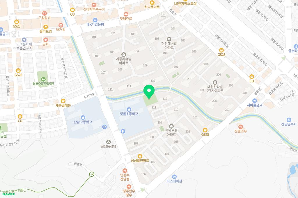 샛별어린이공원 놀이터(산남) 지도 이미지
