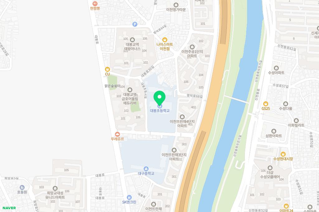 광양커뮤니티(주) 대봉생활체육센터 수영장 지도 이미지
