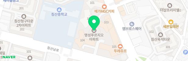 명성푸르지오아파트 101동뒤 지도 이미지