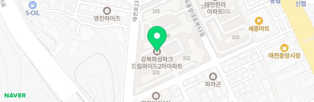 강북2차화성파크드림와이드아파트 어린이놀이시설(102동 뒤쪽) 지도 이미지