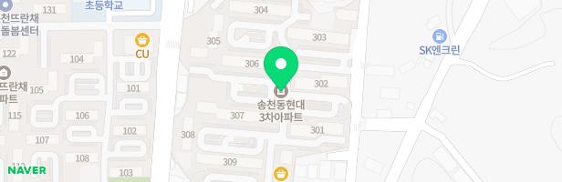 송천현대3차아파트 303동뒤놀이터 지도 이미지