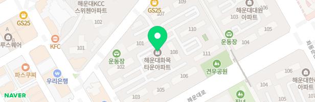 해운대화목타운 102동 뒤 어린이놀이터 지도 이미지