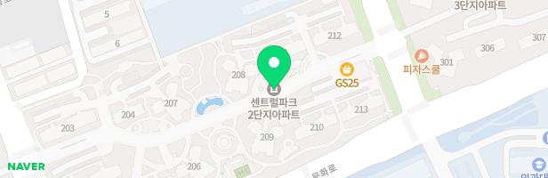 센트럴파크2단지 205동뒤 어린이놀이시설 지도 이미지