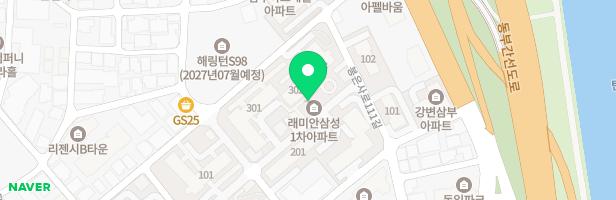 래미안삼성1차아파트 303동 뒤 지도 이미지