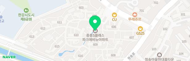 중흥S클래스 파크애비뉴아파트 608동앞놀이터 지도 이미지