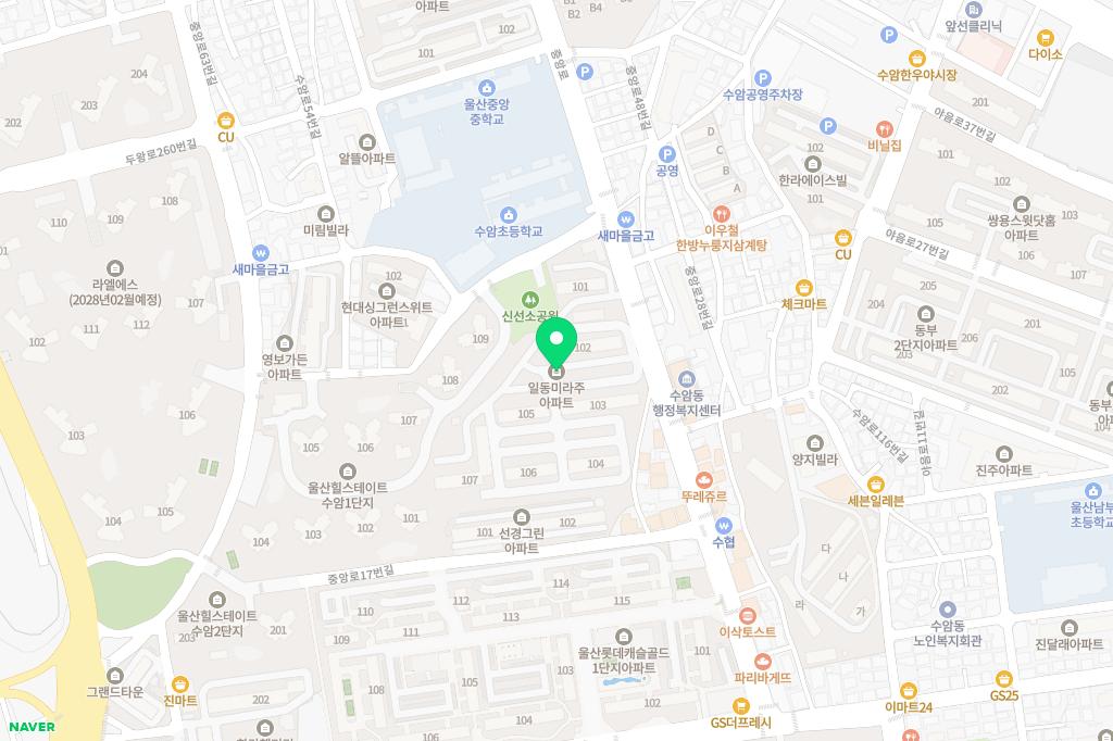 일동미라주아파트 107동 어린이놀이시설 지도 이미지