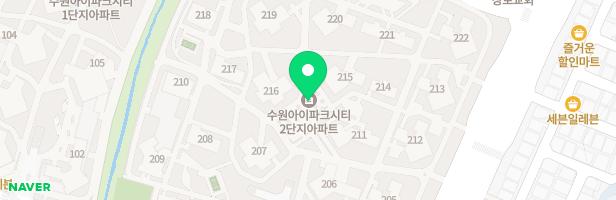 수원아이파크시티 218동-226동 사이 놀이터 지도 이미지