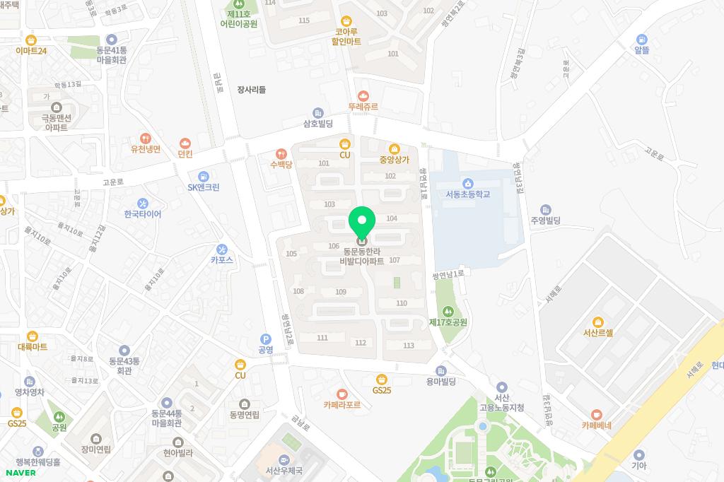 한라비발디아파트 110동 어린이놀이터 지도 이미지