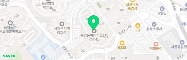 종암 아이파크아파트 101동 지도 이미지